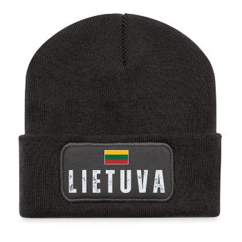 Flagge Litauens, litauischer Patriot - Recycelte Patch Beanie - Dunkelgrau - Vorne