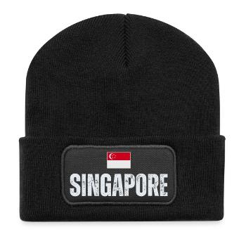 Ich liebe Singapur, den Stolz Singapurs - Recycelte Patch Beanie - Schwarz - Vorne