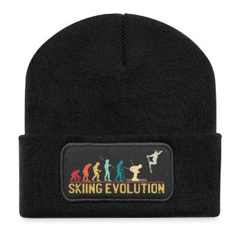 Ski-Evolution: Von den ersten Schritten zum Freestyle - Recycelte Patch Beanie - Schwarz - Vorne