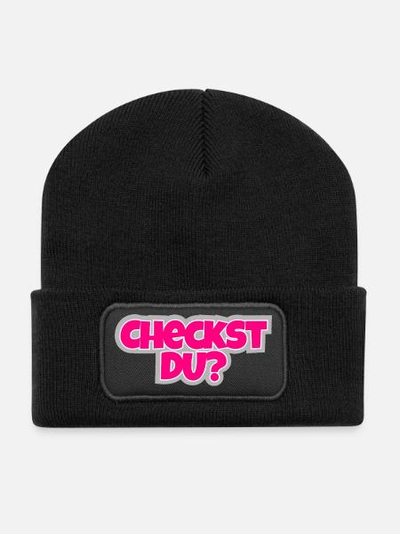 Checkst Du? - frech fragen, stylisch antworten. - Recycelte Patch Beanie - Schwarz
