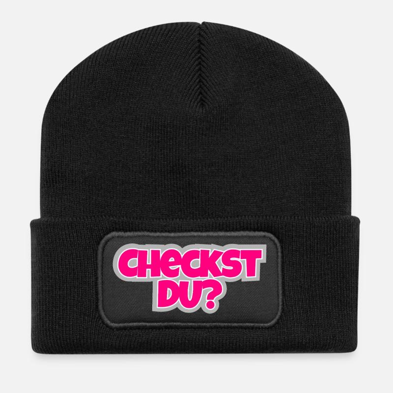 Checkst Du? - frech fragen, stylisch antworten. - Recycelte Patch Beanie - Schwarz