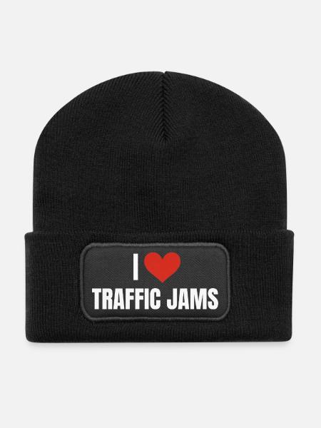 I ❤️ Embouteillages - Beanie recyclé à patch - noir