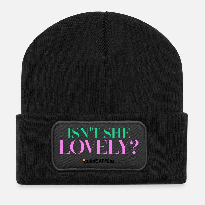 Isn't She Lovely – Inspirational Beauty Graphics - Recycled Patch Beanie - black