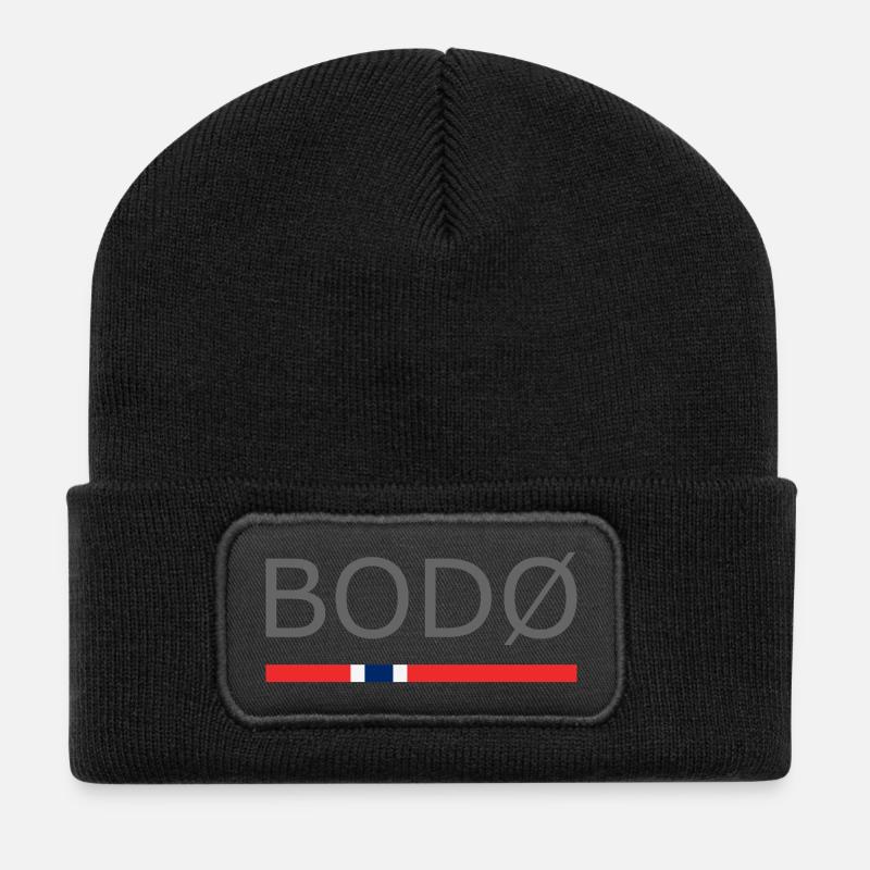 Bodo - Norway - Norge - Norwegen - Recycelte Patch Beanie - Schwarz