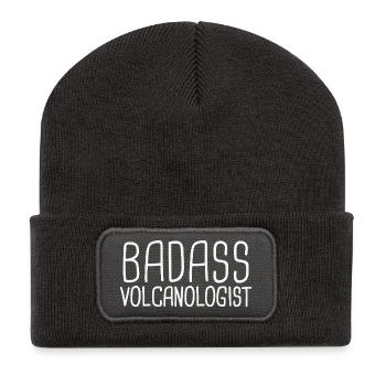 Volcanologist Badass Volcanology - Recycelte Patch Beanie - Dunkelgrau - Vorne