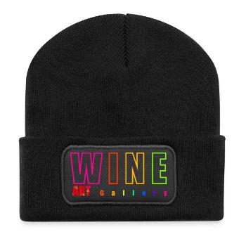 Wein - ART - Recycelte Patch Beanie - Schwarz - Vorne