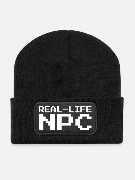 Real Life NPC Gaming - Recycelte Patch Beanie - Schwarz
