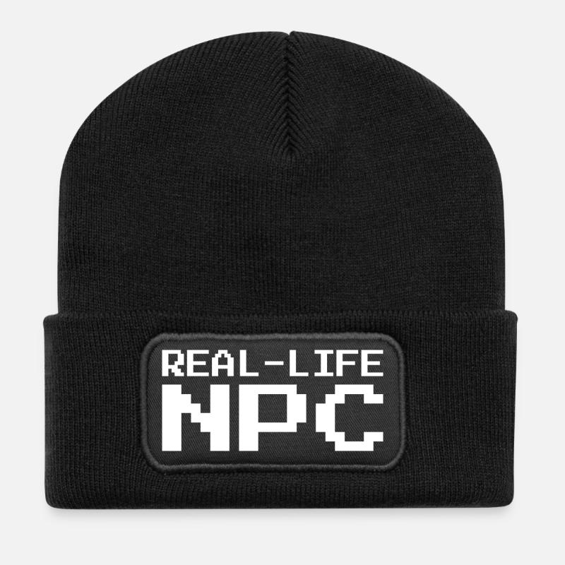 Real Life NPC Gaming - Recycelte Patch Beanie - Schwarz