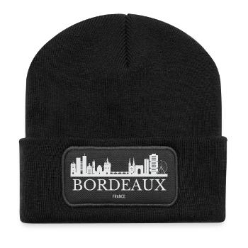 Silhouette de Bordeaux, Bordeaux France - Beanie recyclé à patch - noir - Devant