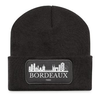 Bordeaux Skyline, Bordeaux Frankreich - Recycelte Patch Beanie - Dunkelgrau - Vorne