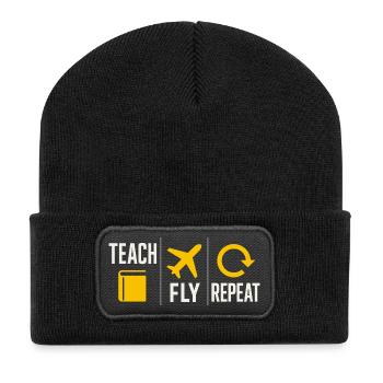 Flight Instructor Cfi Pilot Aviation Instructor - Recycled Patch Beanie - black - Front