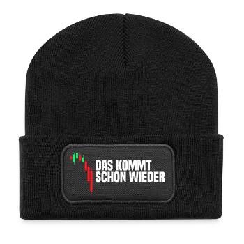 Das kommt schon wieder Aktienmarkt Börse Trader - Recycelte Patch Beanie - Schwarz - Vorne
