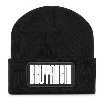 Bold Brutalism logo design - Recycled Patch Beanie - black - Front