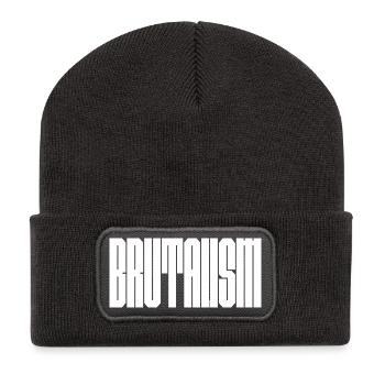 Bold Brutalism logo design - Recycled Patch Beanie - dark grey - Front