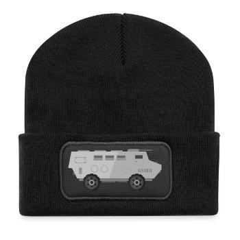 Char militaire - Beanie recyclé à patch - noir - Devant