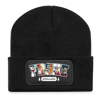 Merry Christmas - Recycled Patch Beanie - black - Front