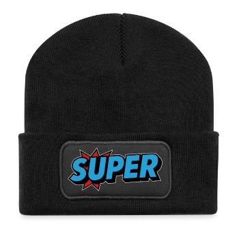 Lettrage rétro à l’ancienne - Beanie recyclé à patch - noir - Devant