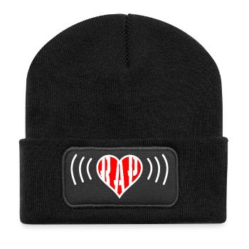 Ein Herz für Rap - Recycelte Patch Beanie - Schwarz - Vorne