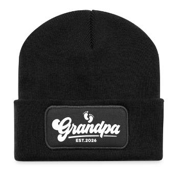 Opa 2026 - Stolzer Opa - Geschenkidee - Recycelte Patch Beanie - Schwarz - Vorne