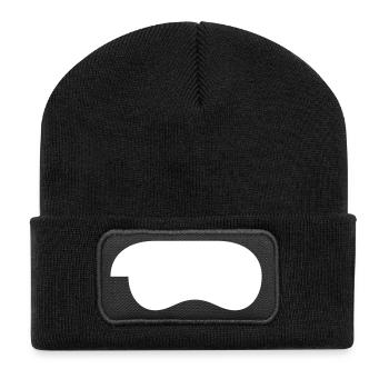 Contrôleur-Blanc - Beanie recyclé à patch - noir - Devant