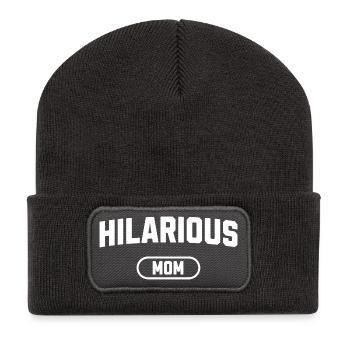 urkomische Mutter - Recycelte Patch Beanie - Dunkelgrau - Vorne