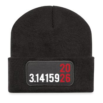 Pi Day 2026 mit Zahlenspiel | Kreiszahl 3.1415 - Recycelte Patch Beanie - Dunkelgrau - Vorne