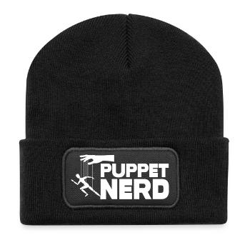 Puppen-Nerd Marionette Tee - Recycelte Patch Beanie - Schwarz - Vorne