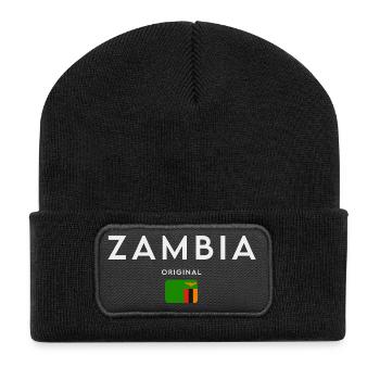 Fierté zambienne, design minimaliste et élégant - Beanie recyclé à patch - noir - Devant