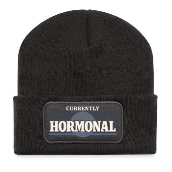 Perimenopause Humor Perimenopause - Recycelte Patch Beanie - Dunkelgrau - Vorne