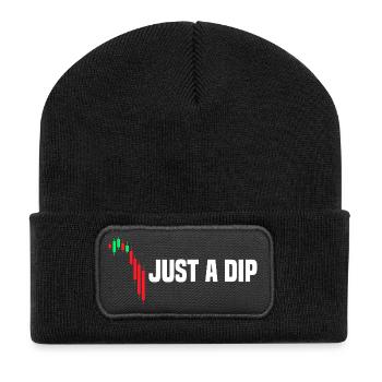 Just a dip stock market stock market trader - Recycled Patch Beanie - black - Front