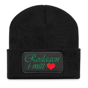 Roslagen in the middle – coastal romance in green - Recycled Patch Beanie - black - Front