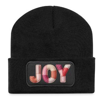 Joy Freude Patchwork Geschenk Frauen - Recycelte Patch Beanie - Schwarz - Vorne