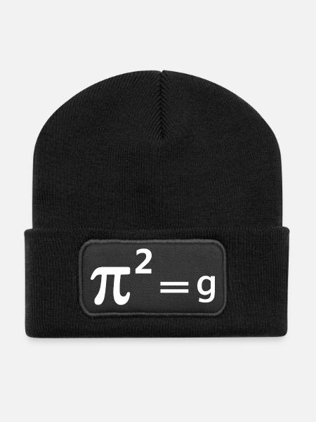 Lustiger Mathematik-Witz Wortspiel - Pi Witz pi Quadrat = g Mathematik - Recycelte Patch Beanie - Schwarz
