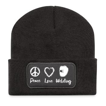 Peace Love Welding - Recycled Patch Beanie - dark grey - Front