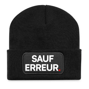 Sauf erreur - Beanie recyclé à patch - noir - Devant