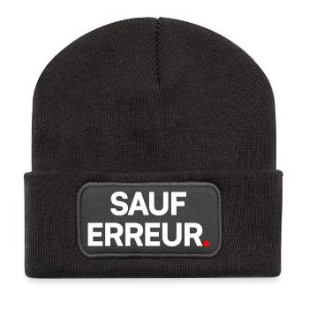 Sauf erreur - Beanie recyclé à patch - charbon - Devant
