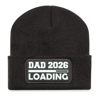 Papa 2026 lädt - Recycelte Patch Beanie - Dunkelgrau - Vorne