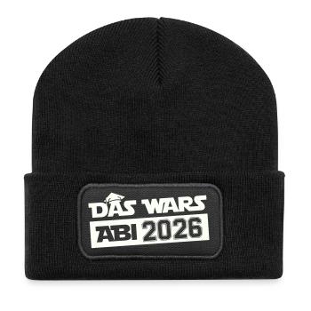 DAS WARS Abi 2026 - Recycelte Patch Beanie - Schwarz - Vorne