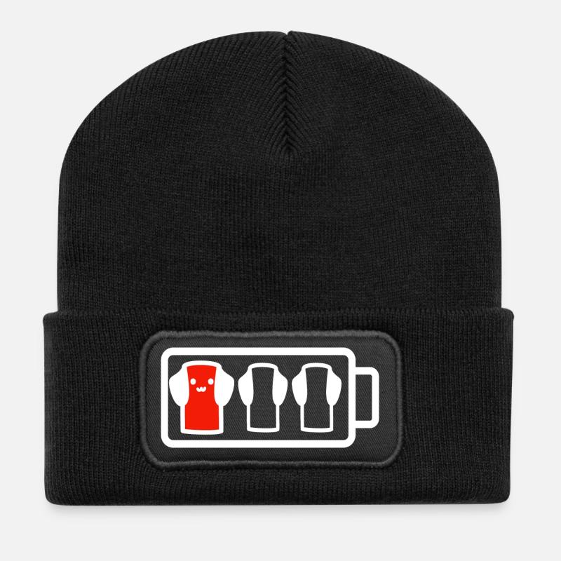 Schwacher Batteriehund - Recycelte Patch Beanie - Schwarz