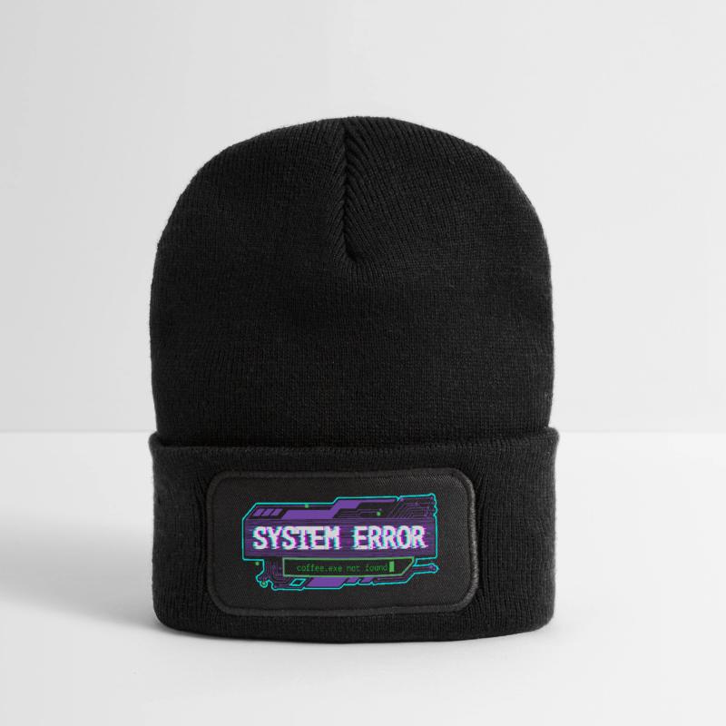 System Error – coffee.exe not found Recycled Patch Beanie
