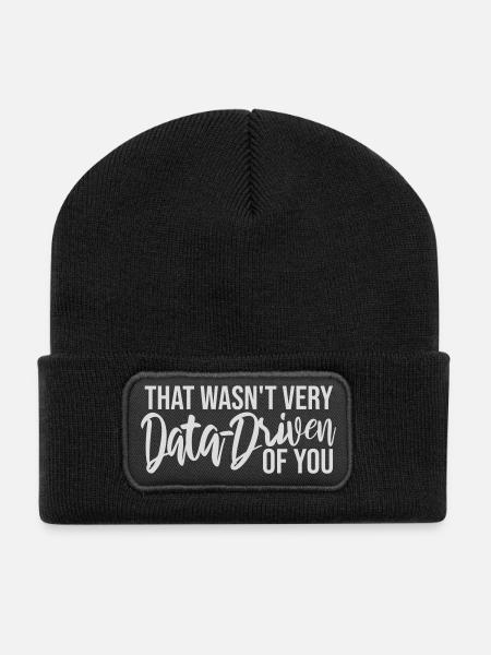 That Wasn't Very Data-Driven Of You Lustig Nerd - Recycelte Patch Beanie - Schwarz