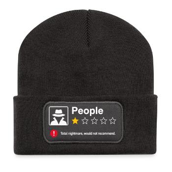 Critique 1 étoile de People Sarcasme drôle - Beanie recyclé à patch - charbon - Devant