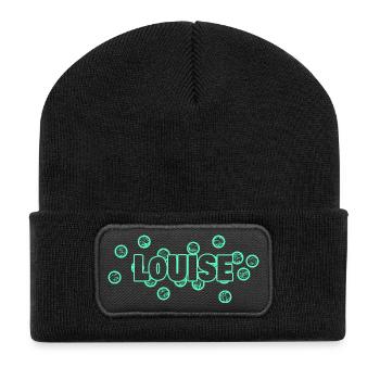 Louise enfant - Beanie recyclé à patch - noir - Devant