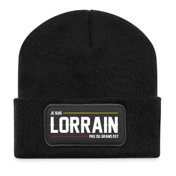 Je Suis Lorrain Pas Du Grand Est T-Shirt Cadeau... - Beanie recyclé à patch - noir - Devant