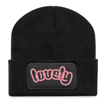 Joli logo en écriture néon - Beanie recyclé à patch - noir - Devant