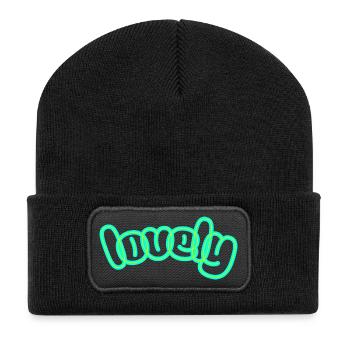 Lettrage à la main hebdomadaire néon - Beanie recyclé à patch - noir - Devant