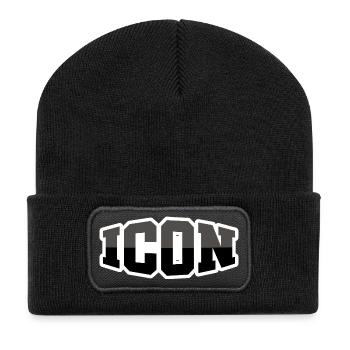 Icône - Beanie recyclé à patch - noir - Devant