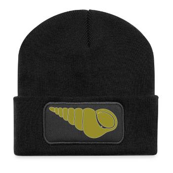 Spiral Snail Olive Motif - Recycled Patch Beanie - black - Front