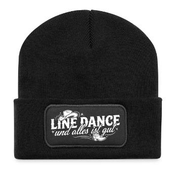 Line Dance Alles Ist Gut - Recycelte Patch Beanie - Schwarz - Vorne