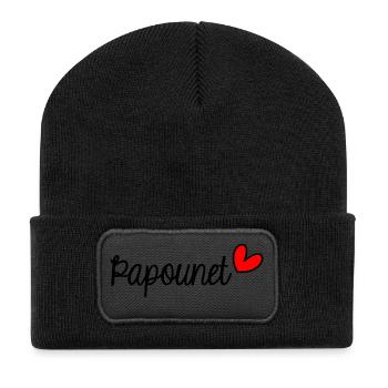 PAPOUNET. DAD. FATHER'S DAY. HAPPY FATHER'S DAY - Recycled Patch Beanie - black - Front